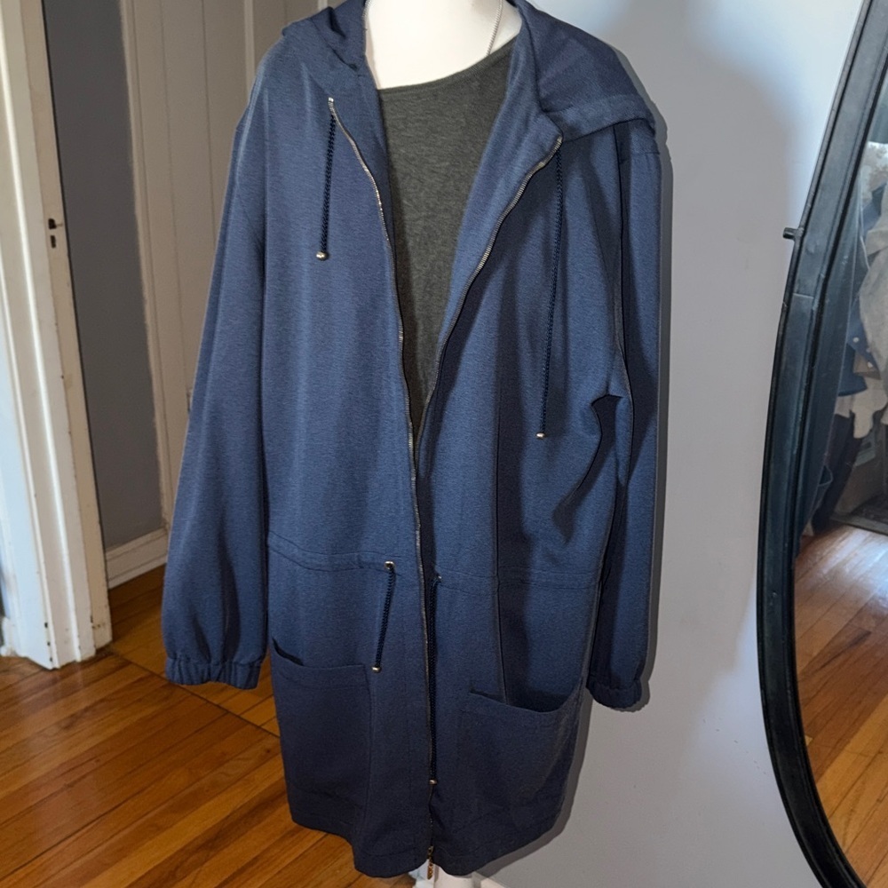 St John Sport . Stylish Navy Hooded Jacket